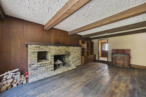 Relax by the fire in this cozy family room