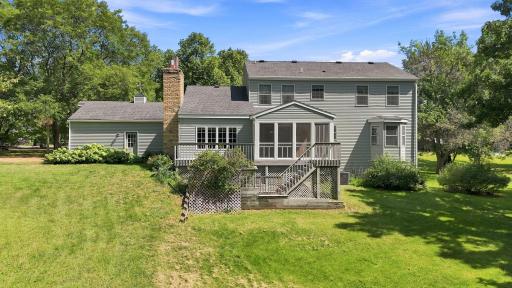 Rear elevation with screen porch and side deck