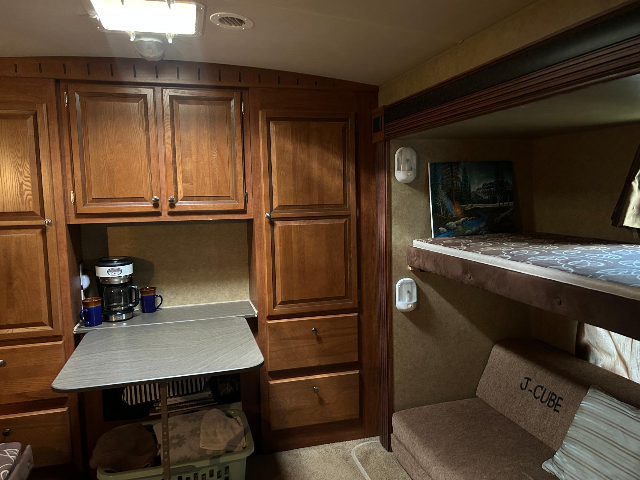 Double bunk room storage views and there is storage underneath beds as well!