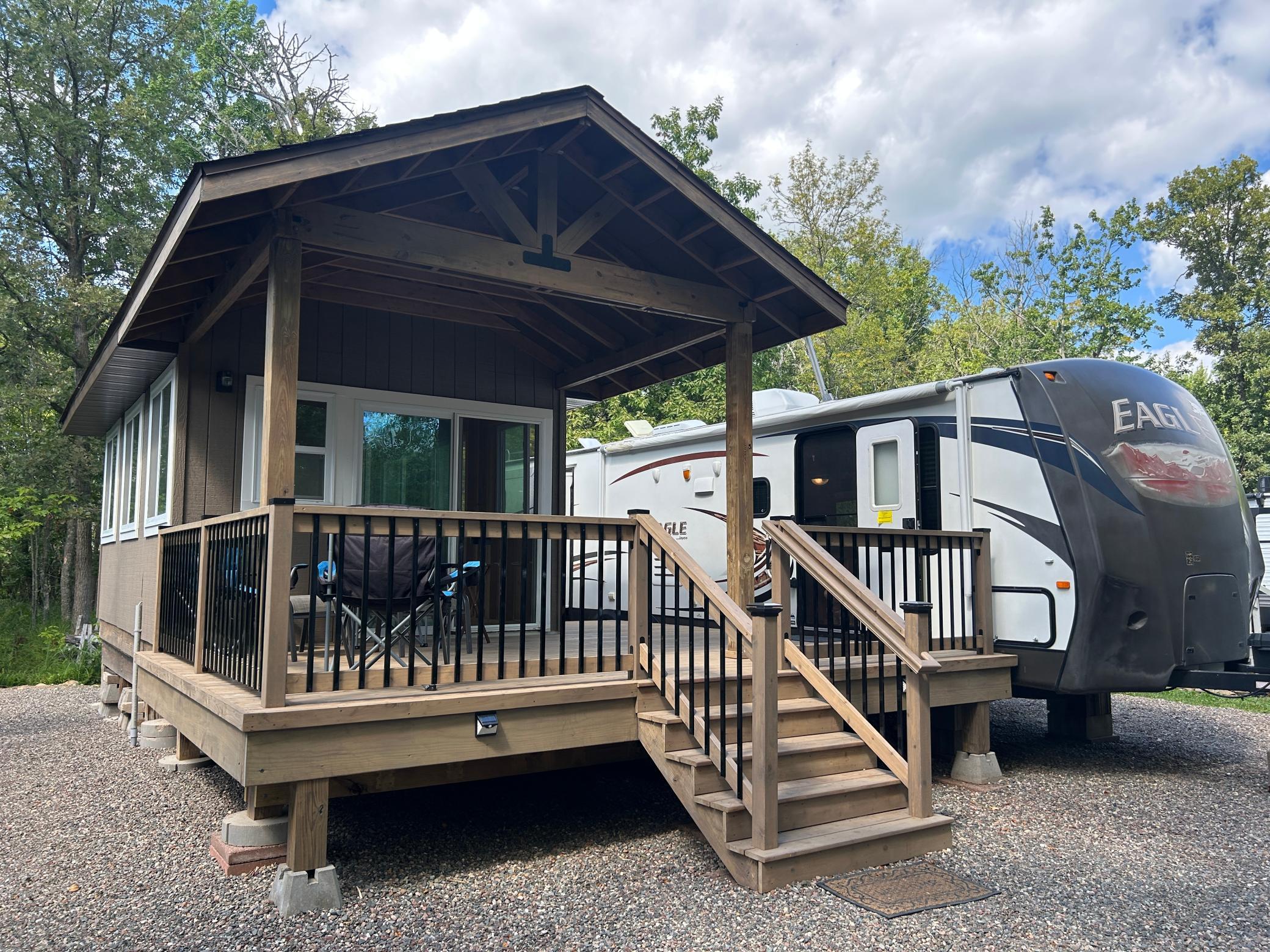 Spacious covered deck for relaxing...deck is all re-done...