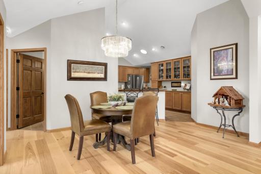 New pecan flooring throughout the living space