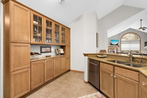 A beautiful way to display your collections! Use the buffet counter for entertaining.