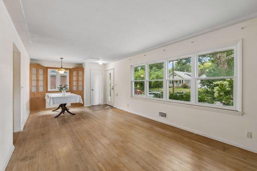 We love the dining room adjacent to the living room especially when entertaining, more room to mingle and nibble!