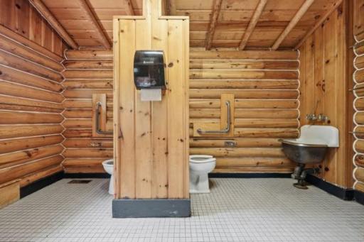 Large bathroom with 2 toilets and walk in shower