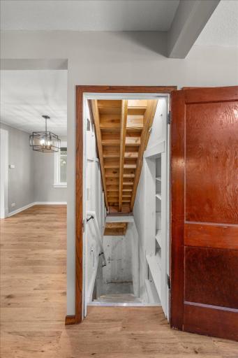 Staircase to Lower level - unfinished basement.
