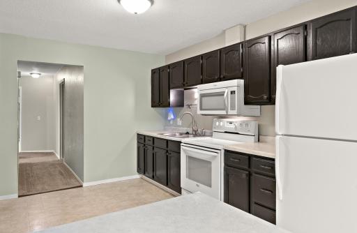 kitchen leading to hall