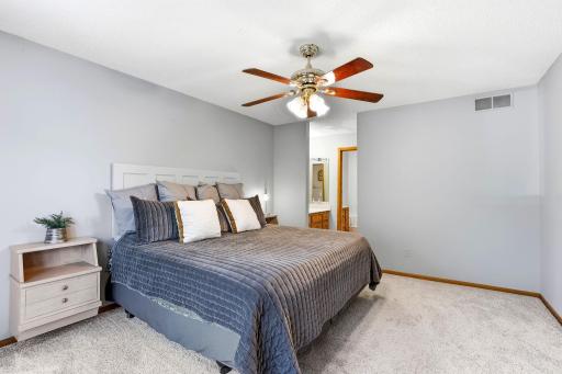 King bed, and two large dressers fit in here. Spacious!