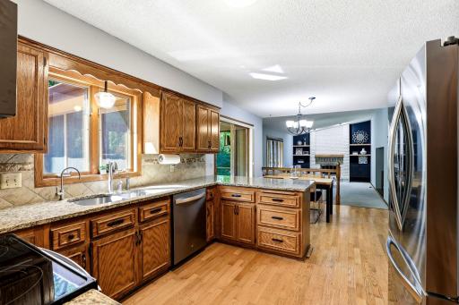 Open to eat-in kitchen and family room