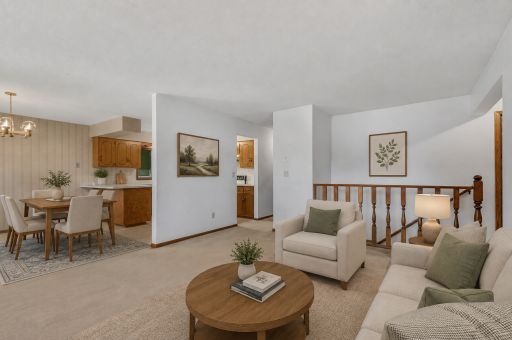 Virtually staged living room