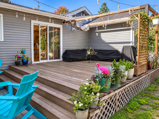 Deck provides a nice spot for outdoor dining or relaxing.