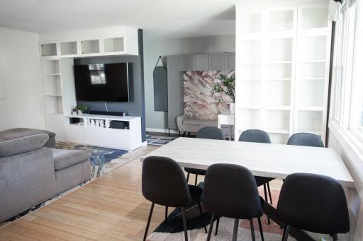 Dining area has plenty of room for everyday meals or guests.