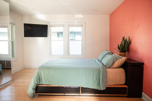 Primary bedroom has good natural light and comfortable space.
