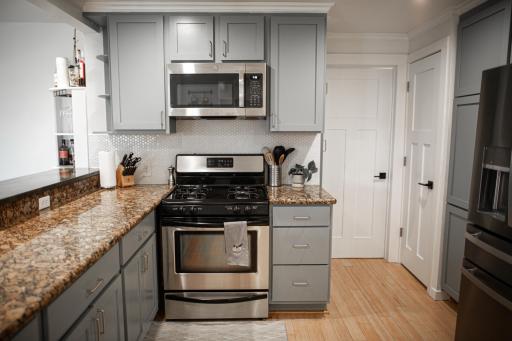 Functional kitchen layout with everything close at hand.