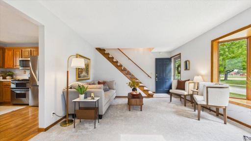 Main living area flows into the kitchen, could also be used as a dining space