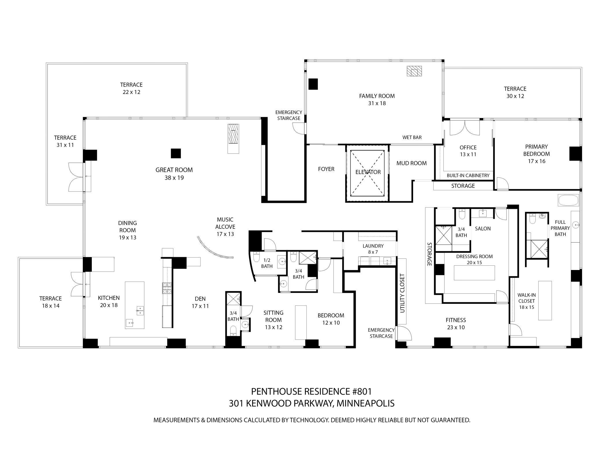 Floor plan of penthouse