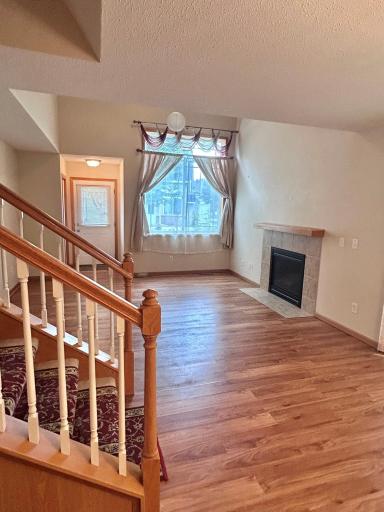 Family room view toward the gas fireplace