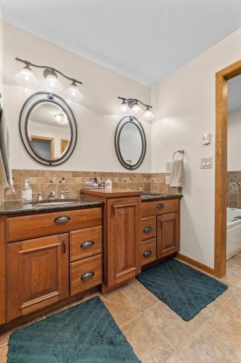 Separate sink and shower areas for convenient dual usage on those busy mornings