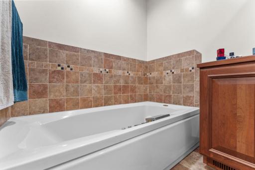Relax and soak away the stress of the day in the jetted tub