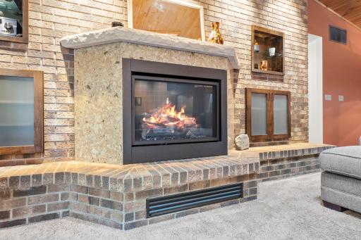 The gas fireplace will keep you toasty warm on those chilly days