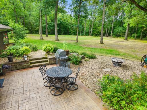 The stamped concrete patio will quickly become your favorite place to relax & take in the peaceful views