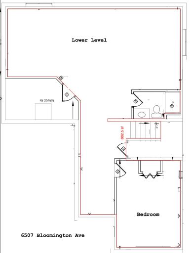 Lower level floor plan