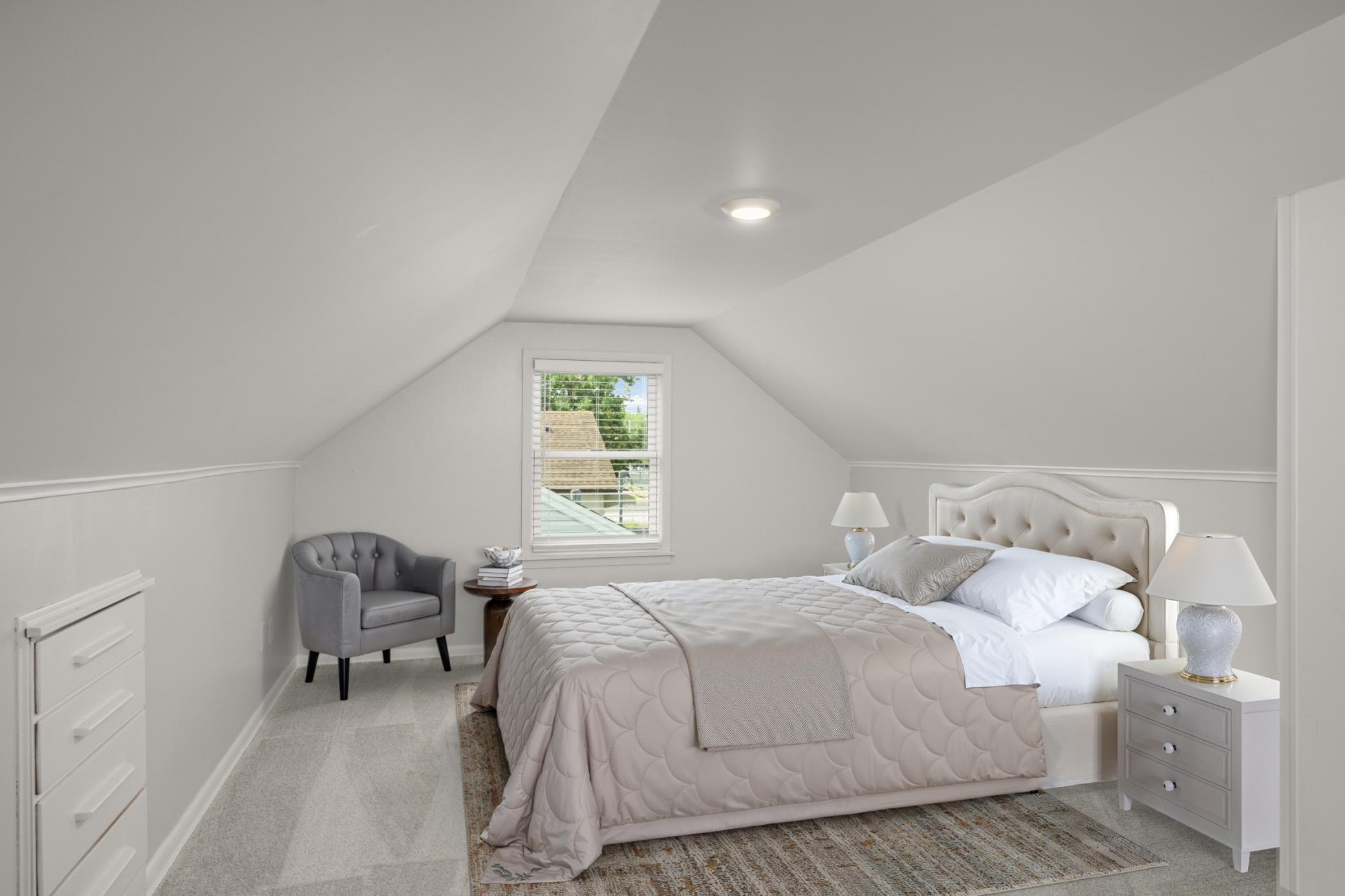 Virtually Staged Upstairs bedroom