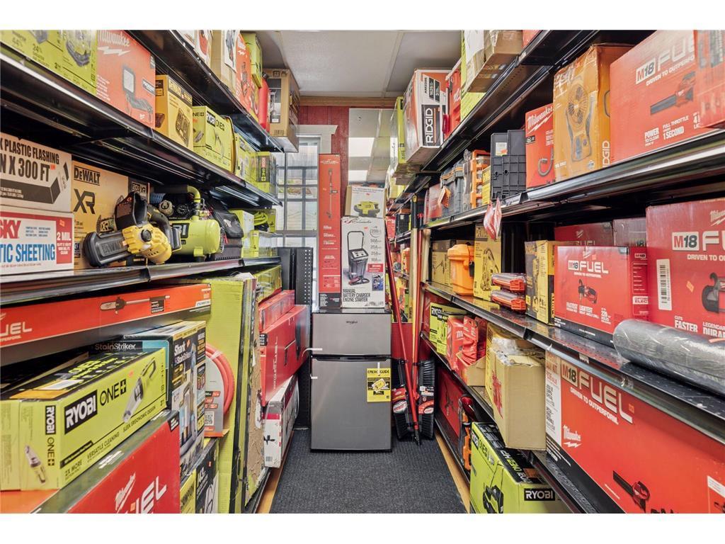 A lot of the shelving units are free standing and will be removed to open up the floor plan.