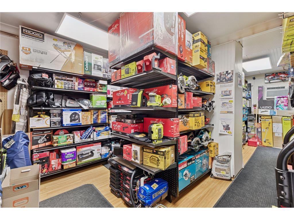 A lot of the shelving units are free standing and will be removed to open up the floor plan.