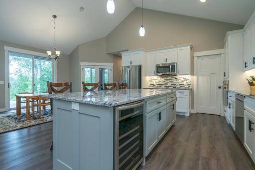 BUILT IN WINE COOLER IN CENTER ISLAND