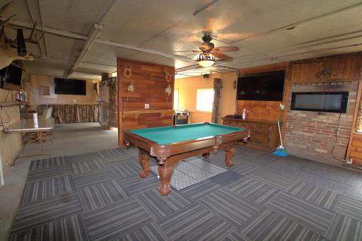 ENTERTAINMENT AREA WITH 5 TV's IN POLE BUILDING