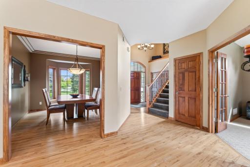 View of dining room & front entry
