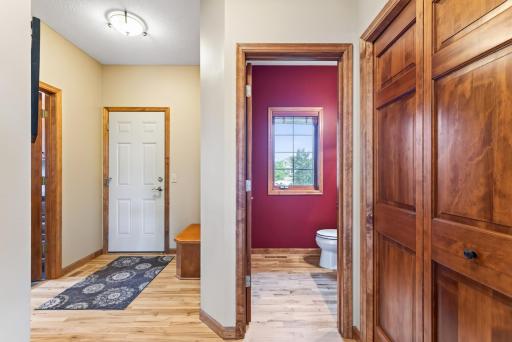 View of 1/2, large closet & entry into garage