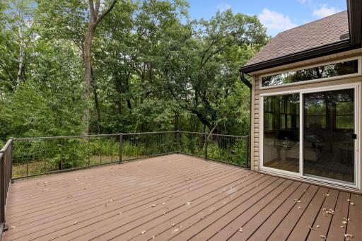 Maintenance-free deck overlooking the backyard