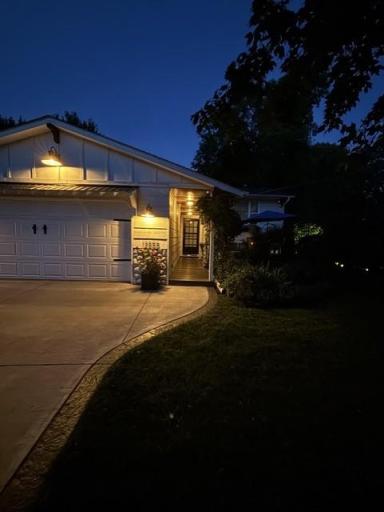 Evening photo. Front entry.