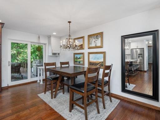 Dining area opens to deck area.