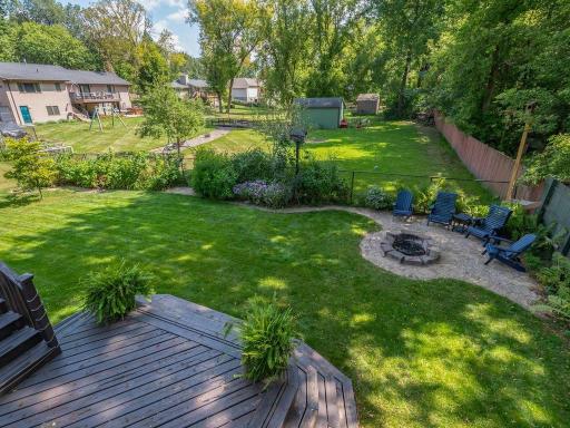 Views of the backyard from the deck.