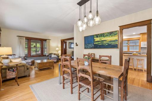 The dining room also flows right into the kitchen.