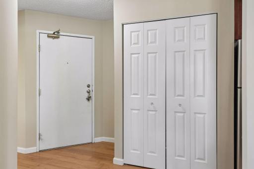 Entry with hall closet and second bedroom is off of the front entry.