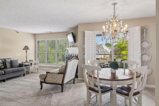 Home has gorgeous plantation shutters on all windows and patio door.