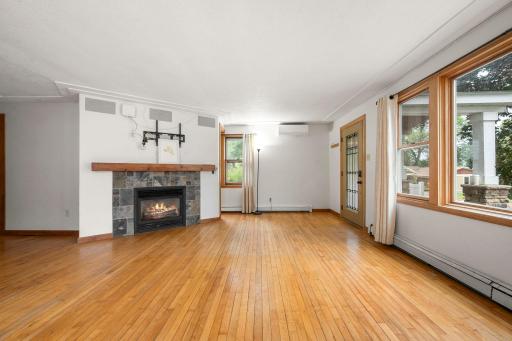Behind the fireplace you'll find great storage for all of your coats and shoes in the "mudroom".