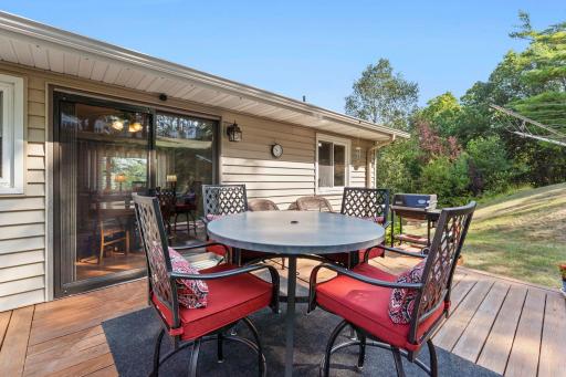 Walkout from main level to fabulous private backyard.