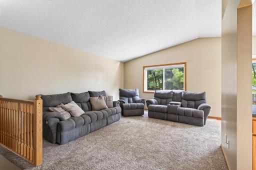 Vaulted ceiling in the upper level makes the space feel even bigger than it already is!