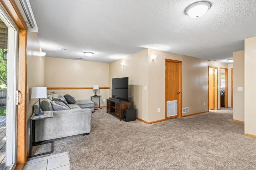 Lower level family room offers so much space!