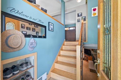 Welcoming entryway connects the home's multiple living levels.