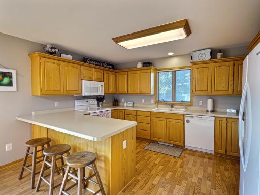Large kitchen with custom cabinetry.