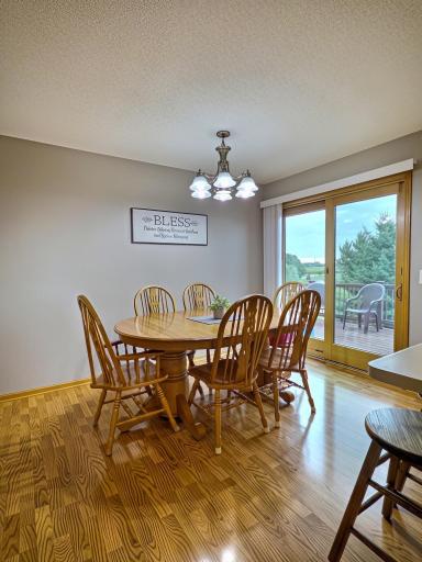 Dining room walks out to the back deck.