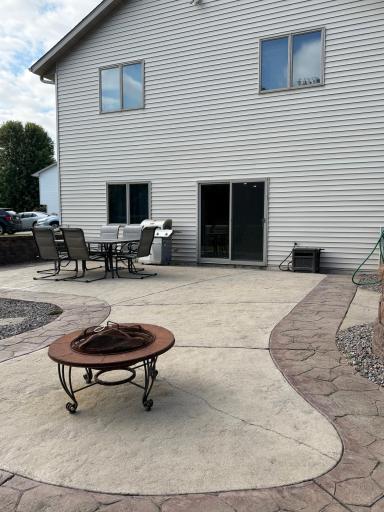 Beautiful stamped concrete out the back.