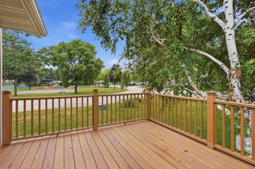 The maintenance free deck is a great space to enjoy those spring, summer and fall evenings.