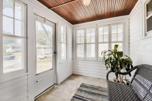 The charming front porch welcomes you into the home and provides the perfect spot to relax and enjoy your morning coffee.