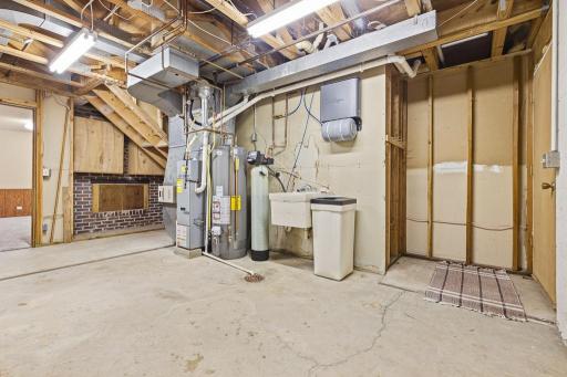 Basement features direct access to the attached garage